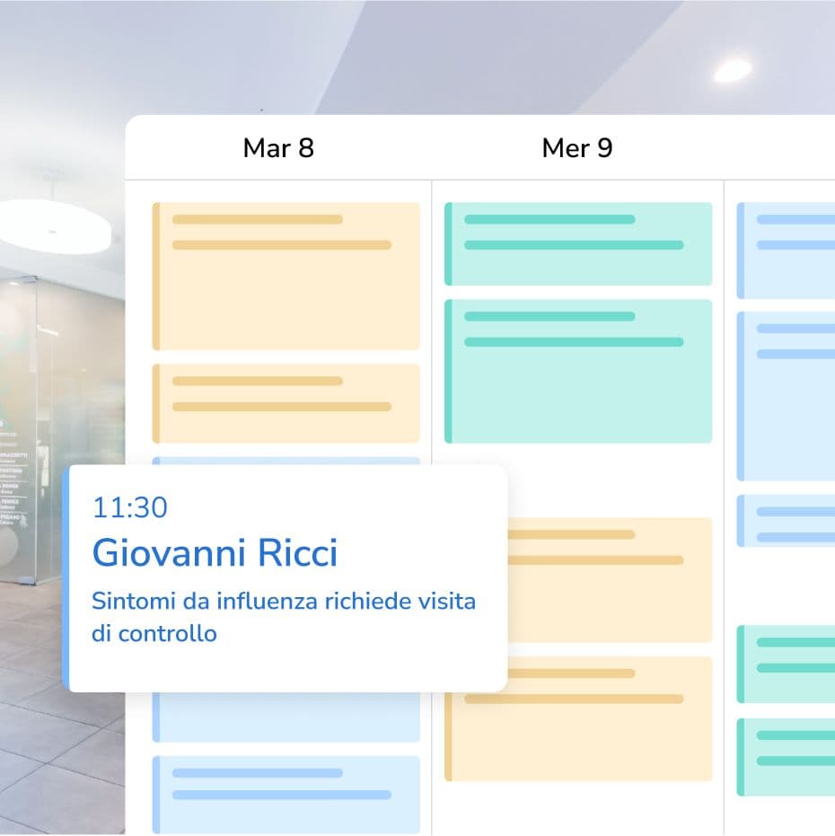 Interfaccia agenda digitale di Ambulatorio Facile per gestione prenotazioni ambulatorio