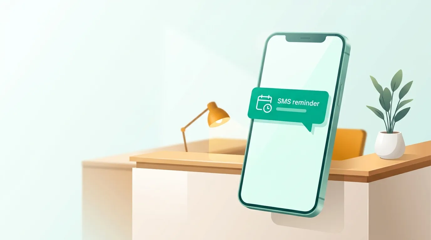 Smartphone con messaggio promemoria appuntamento medico in ambulatorio