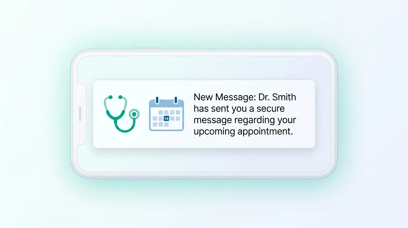 Esempio di messaggio SMS promemoria appuntamento medico su smartphone